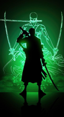 Zoro neon silhouette wallpaper