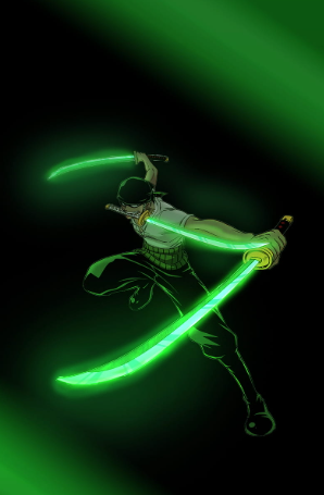 Roronoa Zoro green silhouette wallpaper

