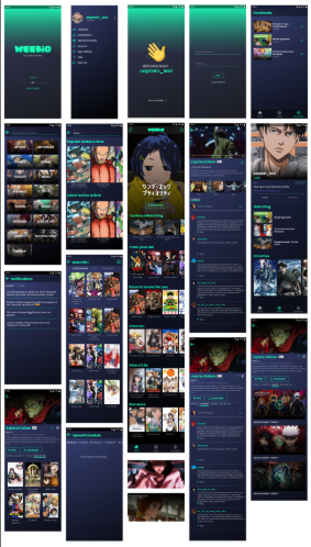 Comparison of free anime watching app screens